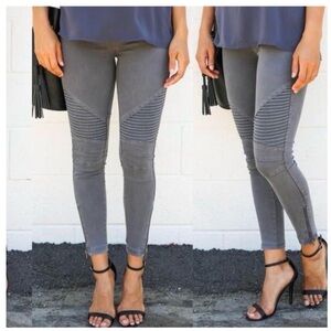Charcoal Moto Jeggings L/XL